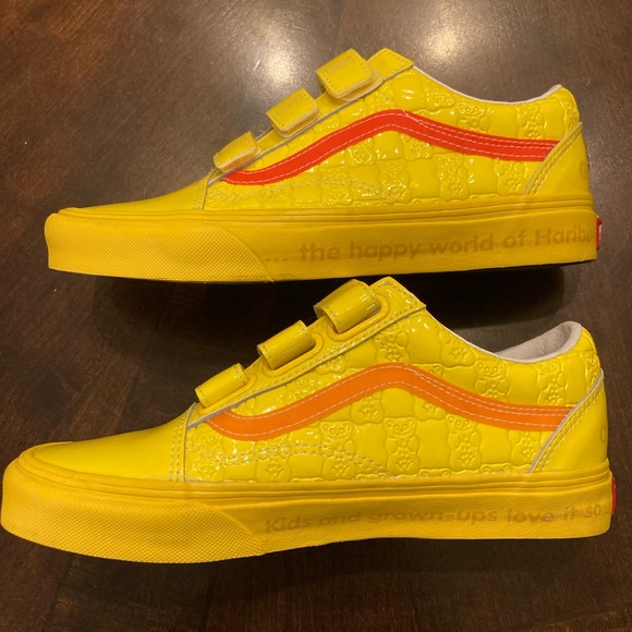 NWOT Vans X Haribo Old Skool V Shoe Yellow patent leather commemorative size 7.5 - Picture 4 of 10